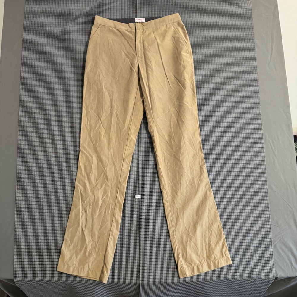 Abercrombie & Fitch Womens Tan Cotton Straight Leg Pants Tagged 38 Zip Pockets